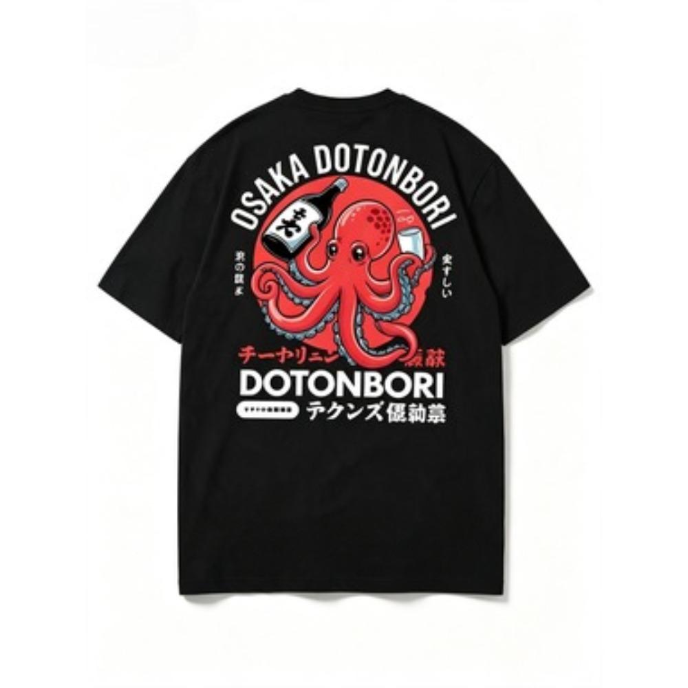 Unisexs Japanese Octopus Tshirt Summer Round Neck Short Sleeve Tee Funny Style Casual Fashion Outdoor Graphic Unisexs Clothing