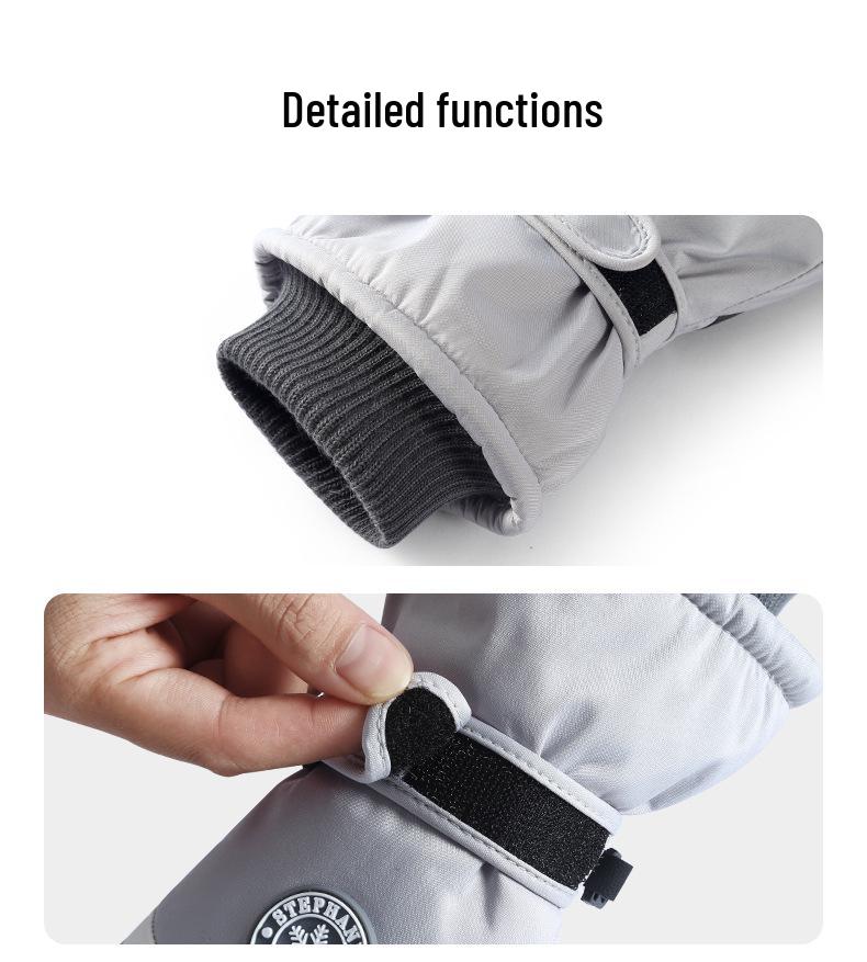 Unisex Winter Split-Finger Ski Gloves: Fleece-Lined, Touchscreen Compatible, Ideal for Cycling and Outdoor Activities