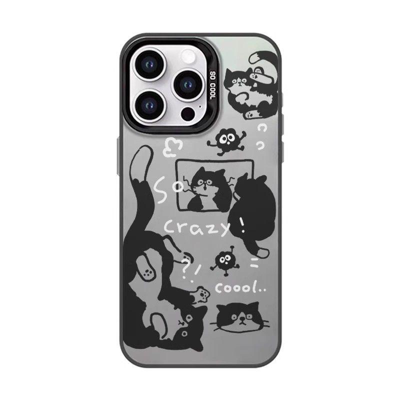 Silver iPhone Case with Funny Cats & Dogs for 11, 12, 13, 14 Pro & 15 Pro Max