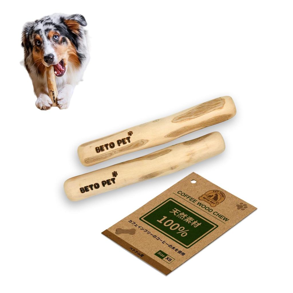BETO PET Vietnam Coffee Wood Dog Chew Toy Natural Natural Wood Coffee Tree Dental Care CC01 Product Number Additive-free 100% Caffeine-free (2 Pieces,