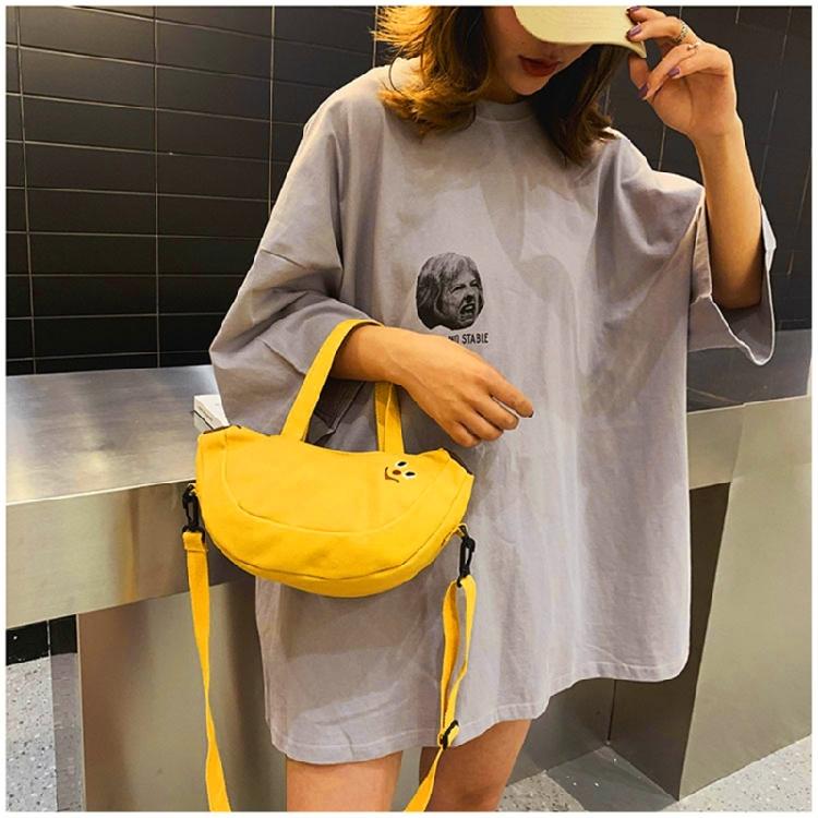 All-matching Canvas Handbag for Women Shoulder Bag Lovely Banana Crossbody Bag