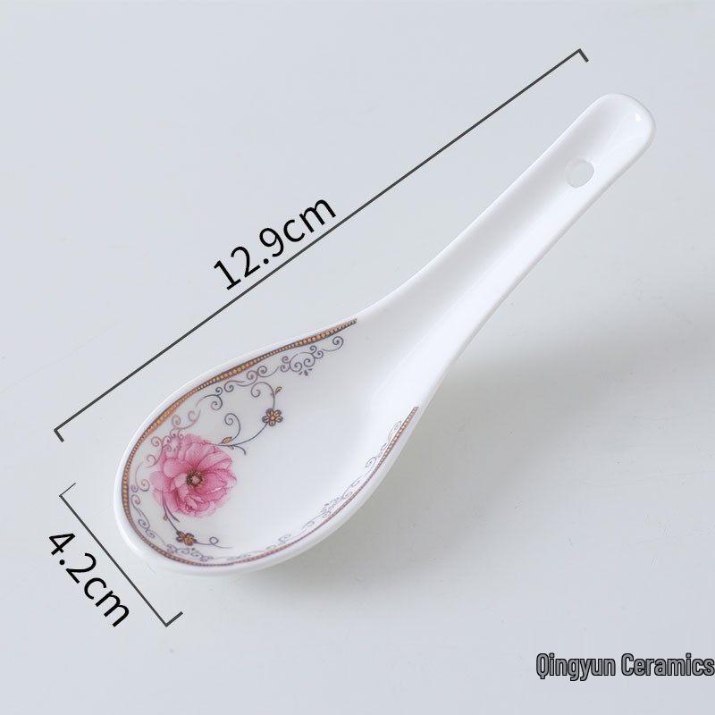 Pure White Ceramic Soup Spoon