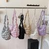 New Versatile Thread Sweet Women's Handbags Microfibersolid Color Commuting Tote Bags 2026  Plaid Ruched Shoulder Bags
