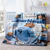 Manchester City Customize Text Blanket Gift Personalized Blanket Warmthful Decor Throw For Couch Office Chair Living Room Chair Four Seasons Universal