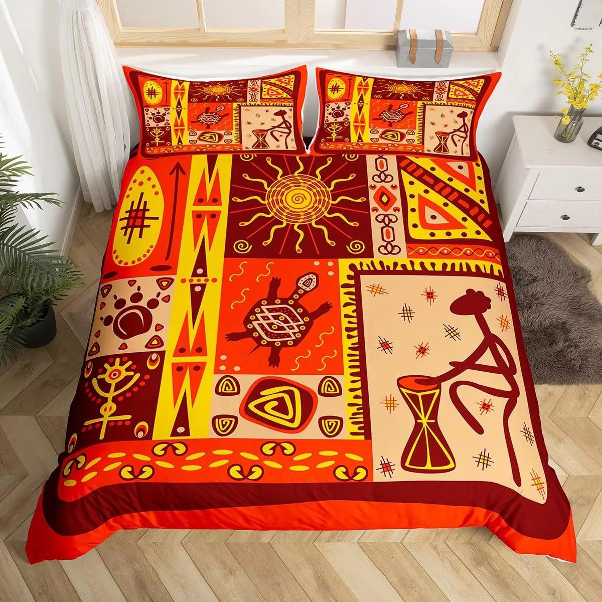 Tribal Style Down Comforter Set Bedding Set 3-piece Duvet Cover Set 135*200cm
