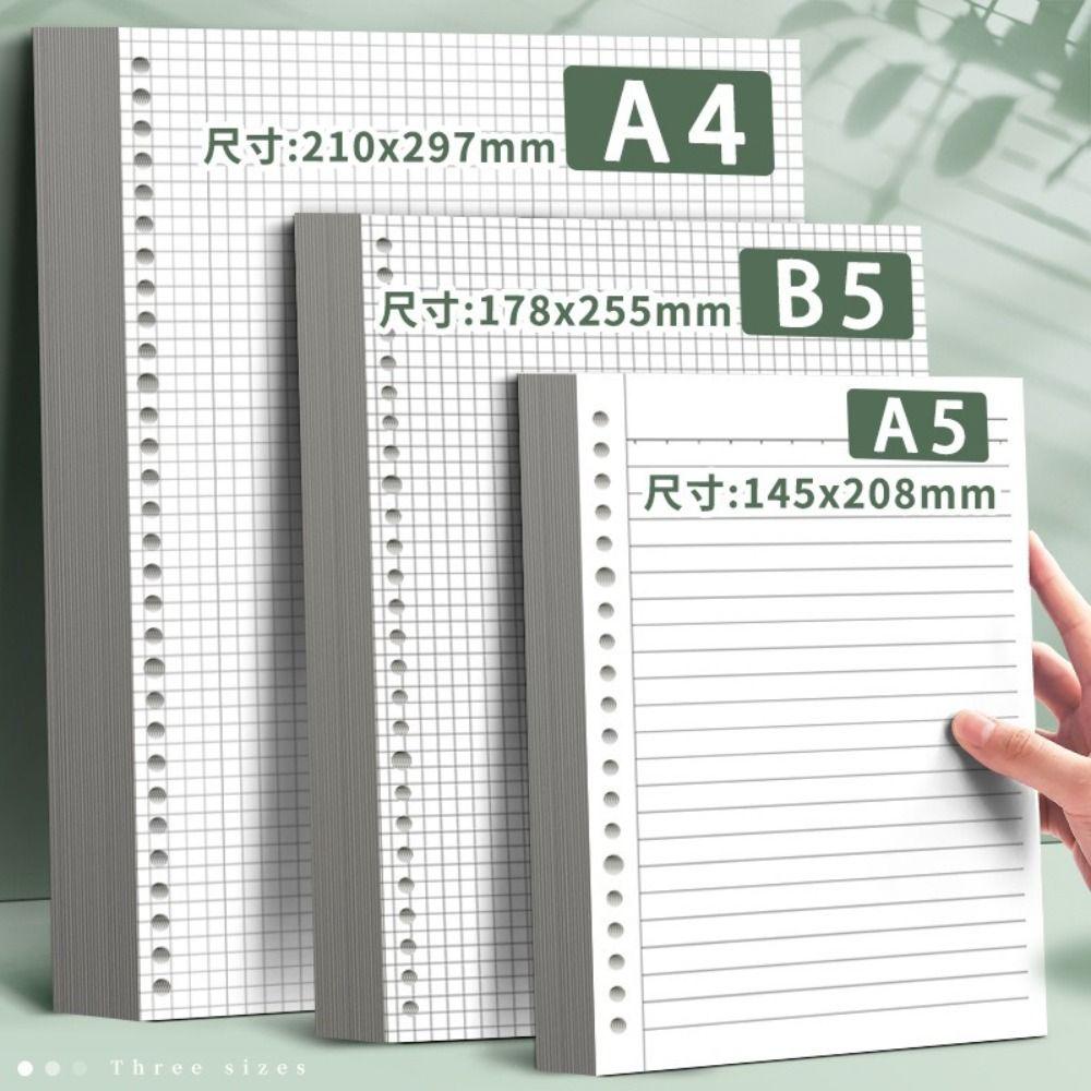 60Sheets Paper Notebook Horizontal Line/Grid Binder Inner Page Notebook Refill Paper  Students
