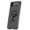 Matchman Cartoon Hard PC Phone Case For Samsung Galaxy Z Flip 5 4 3 Black Cover For Galaxy Z Flip 6 Foldable Shockproof Case Bag