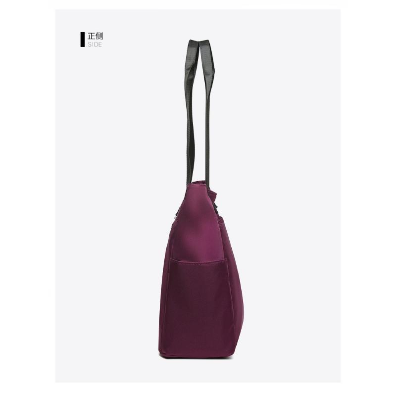Women’s Large Capacity Tote Bag Waterproof Nylon Shoulder Handbag Casual Travel Shopping Bag Multi Pocket Lightweight Commuter Tote Purse