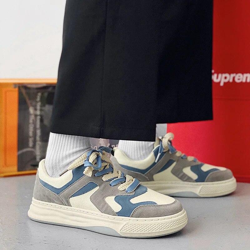 Παπούτσια Skateboard Ανδρικά Σχεδιαστής Μόδας Casual Παπούτσια για Άνδρες Φθινόπωρο Δίχρωμα Δέσιμο με Κορδόνια Επίπεδα Ανδρικά Αθλητικά Παπούτσια Σχολικά Ζευγάρι Υποδήματα Νέα