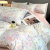 Flower Printed Duvet Cover Set Satin Silk Bed Cover Sets for Summer Queen/King Size Silky Plumones De Cama Coolling Bedding Set