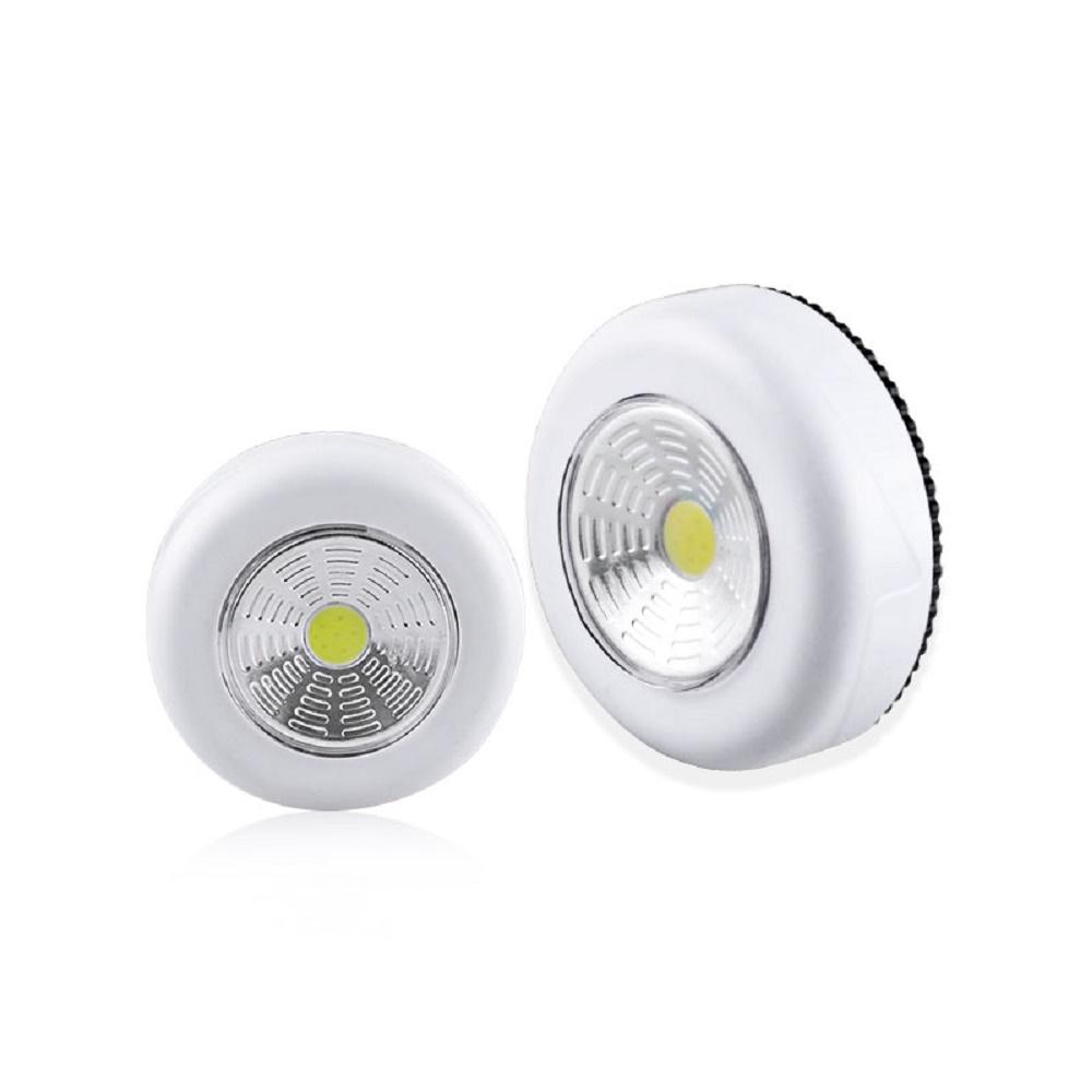 COB LED Round Night Light Wireless Touch Cabinet Lights Battery Powered Wardrobe Lamp For Stair Hallway Closet Bedroom Lighting