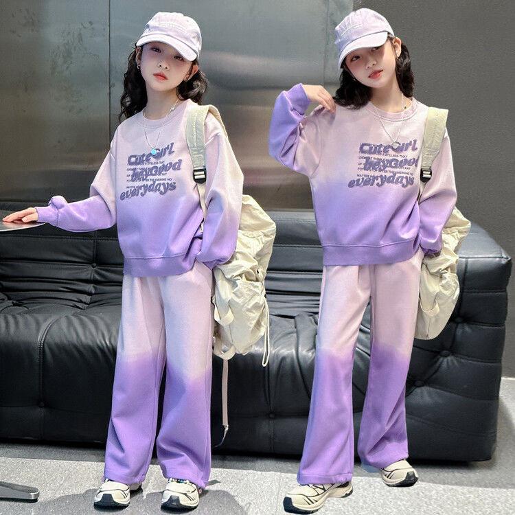 

2025 New Autumn Street Style Sports Sweater Suit for Big Girls 140 cm