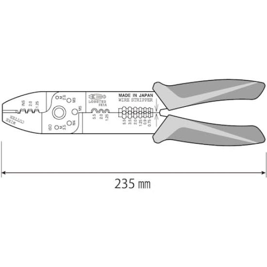 Lobtex Electrical Crimping Tool FK1A for Open Barrel Crimp Terminals with Sleeves Terminals/Bare (P.B)