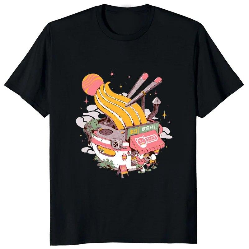 Новое поступление, японская еда, суши, рамэн, такояки кайдзю, футболка унисекс с графическим принтом, хипстерская женская футболка в стиле Харадзюку, летняя повседневная футболка L