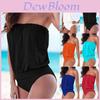 Elegante Body da Spiaggia da Donna Senza Spalline a Fasciatura Costume Intero in Colori Vivaci