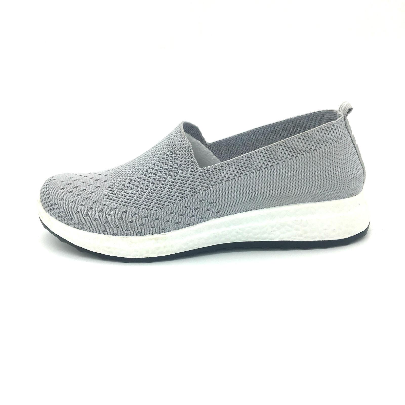 

New fashionable casual socks and shoes, comfortable and soft fly-woven women s single shoes, classic lazy shoes 41 сірий колір