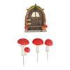 Fairy Door and Mushrooms Hand Painted Exquisite Frost Protection Glowing Mushroom for Garden Courtyard