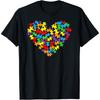 Autism Awareness Heart Valentine Day Puzzle Piece Boy Girl T-Shirt