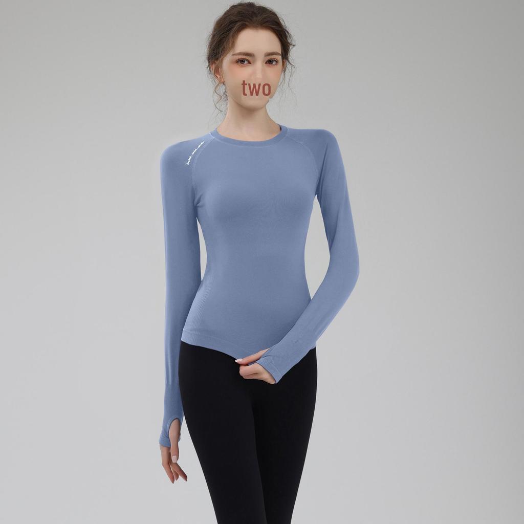 Women's Slim Fit Long Sleeve Yoga and Running Top - Quick-Drying, Breathable, Round Neck for Autumn and Winter Workouts