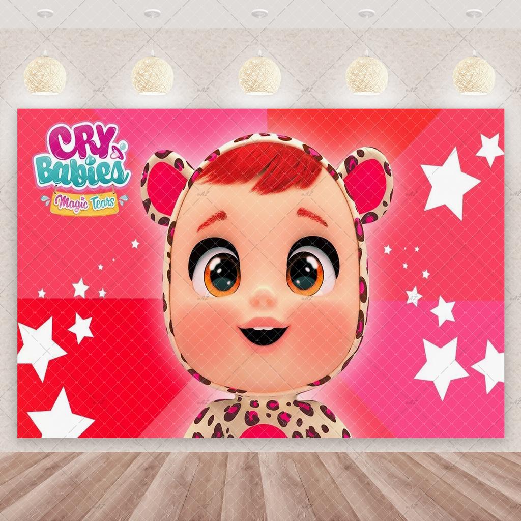 Cartoon Cute Cry Babiesed Birthday Party Decorations Lovely Blind Box Doll Backdrop Baby Shower Supplies Child Room Wall Hanging