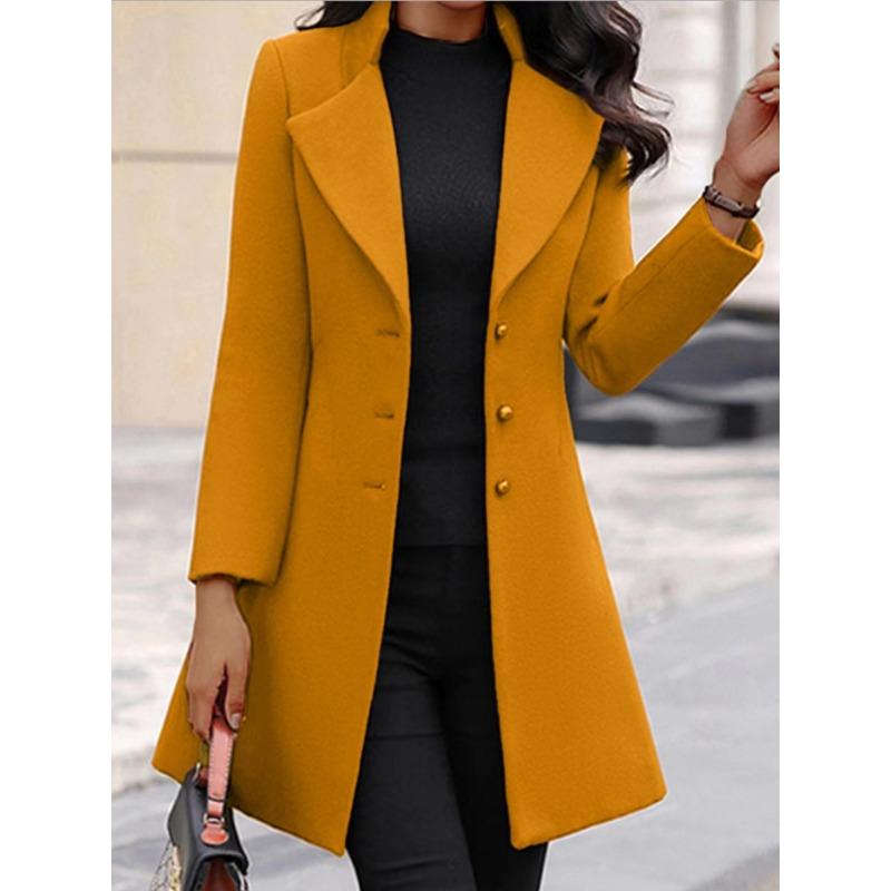 New Winter Women's Coat Korean Style Slim Mid-length Beauty Outfit Woolen Coat