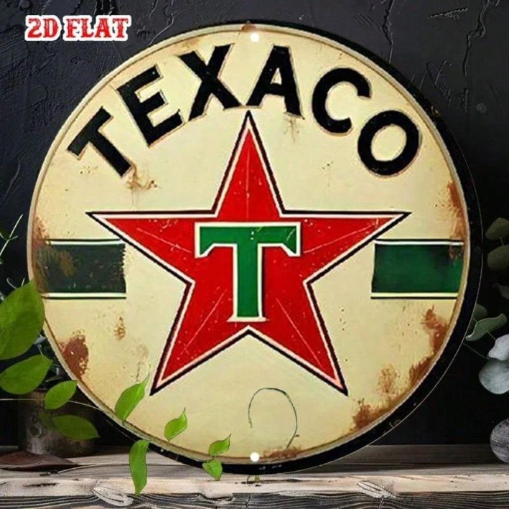 Metal Wall Art Vintage Texaco Retro Gas Station Sign Garage Decor