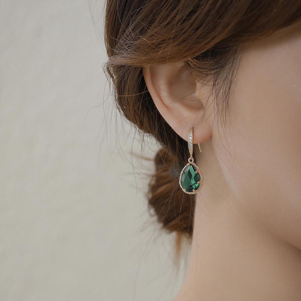 High-Quality Retro Geometric Crystal Glass Earrings