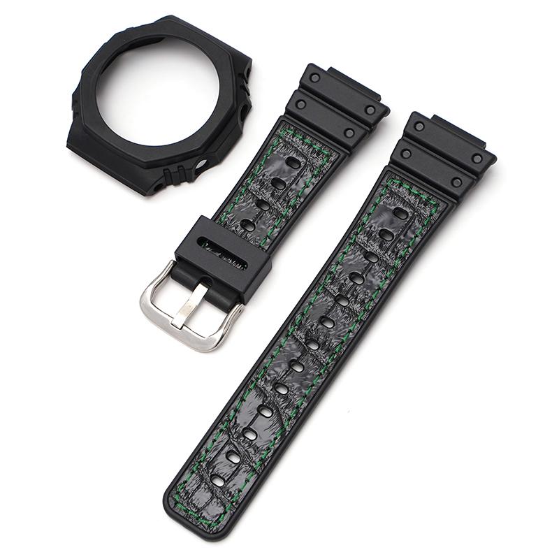 Modified Kit for Casio G-Shock GA-2100 GA-2110 Replacement Men TPU Rubber Quick Release Watch Band Strap Case Bezel Accessories