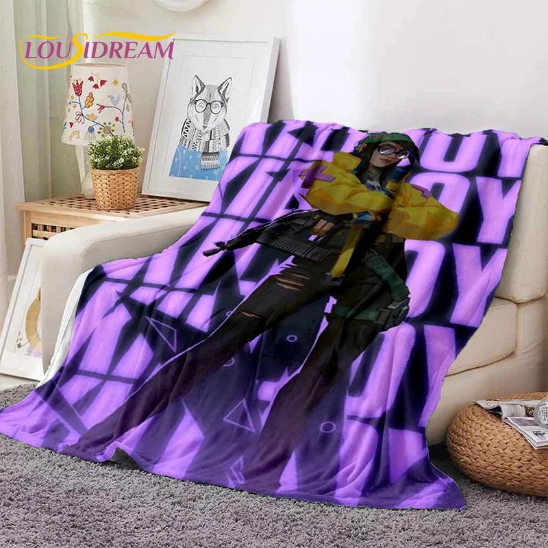 3D Newest VALORANT Cartoon Game Soft Flannel Blankets,Throw Blanket Comfortable Blanket for Picnic Beds Sofa Home Bedroom Gifts
