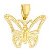 10K Real Solid Gold Butterfly Pendant Necklace with Milgrain and Diamond Cut Finish, Elegant Animal Charm, Fashion Jewelry for Women, Symbol of Hope