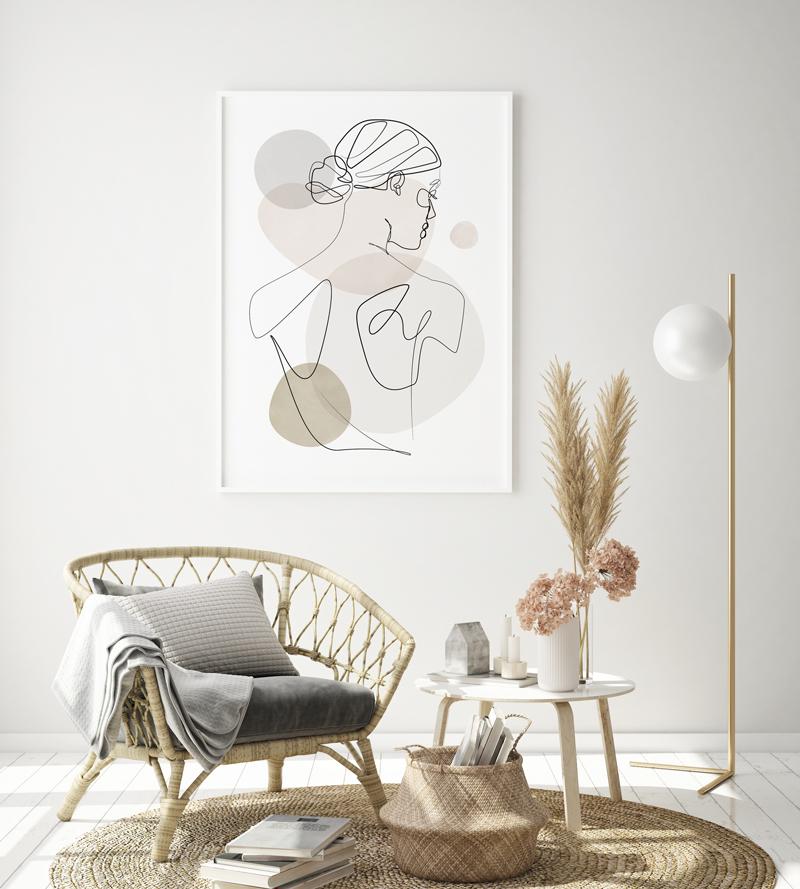 Poster portret culori pastelate