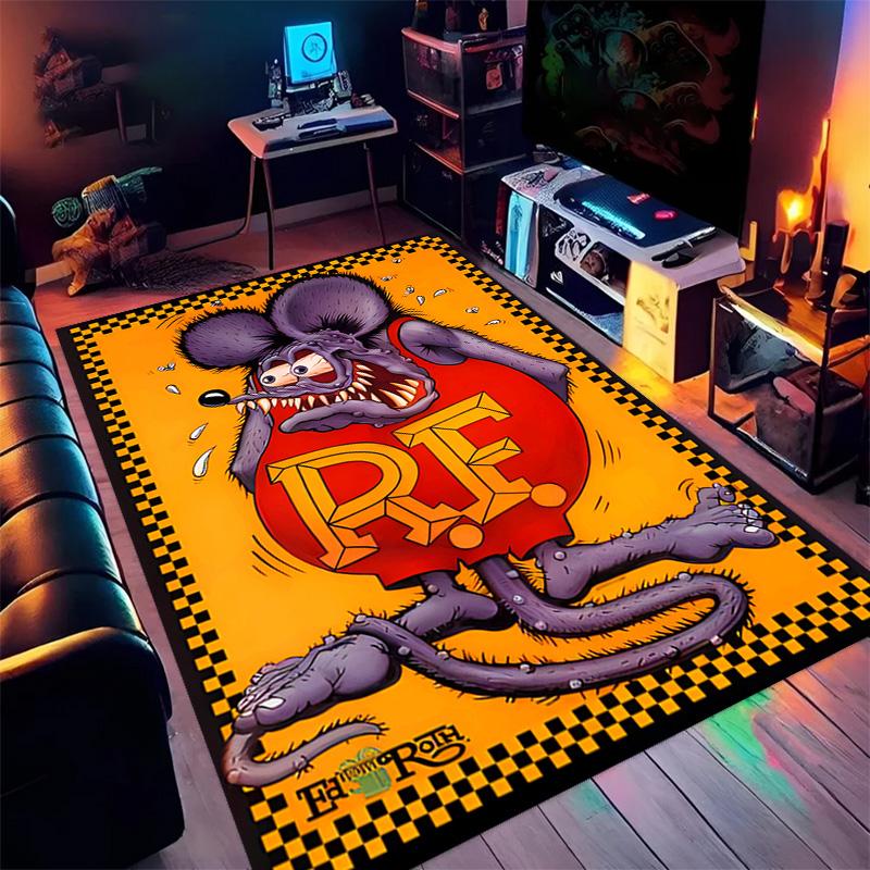 Rat Fury: Furious carpet Doormat Living room and bedroom mats Art Doormat Christmas gifts