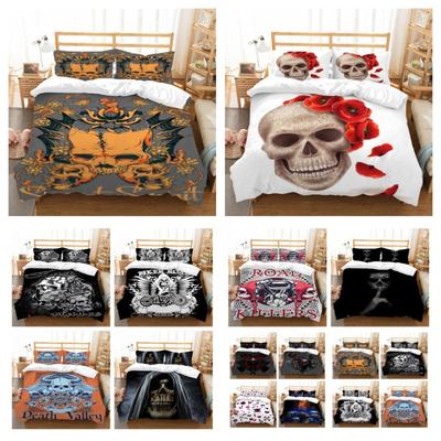 Bed Cover 3D Skull Printing Quilt Cover Set High Quality Single Size Duvet Cover Set Boys Girls Home Bedding Set