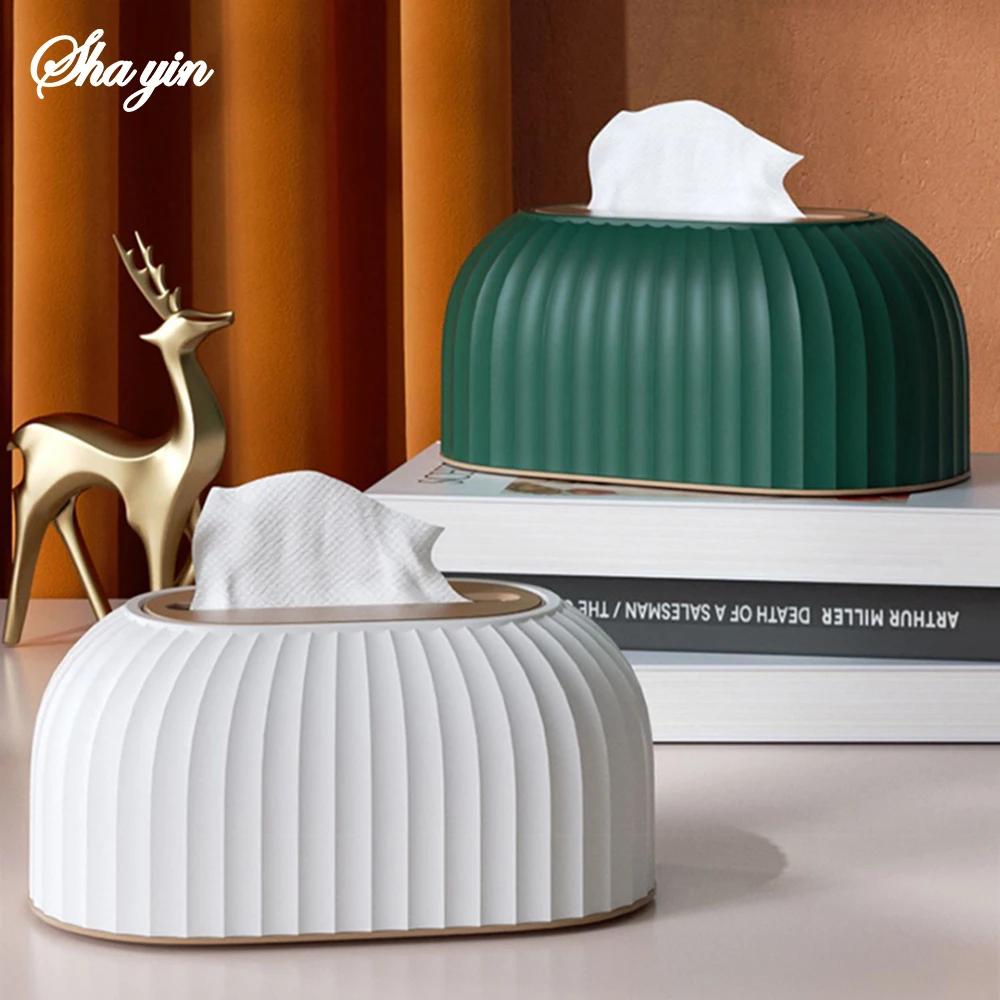 Domácí papírová krabice s pružinovým dnem, lehká a luxusní, vhodná do obývacího pokoje, na stůl, krabička na kapesníky