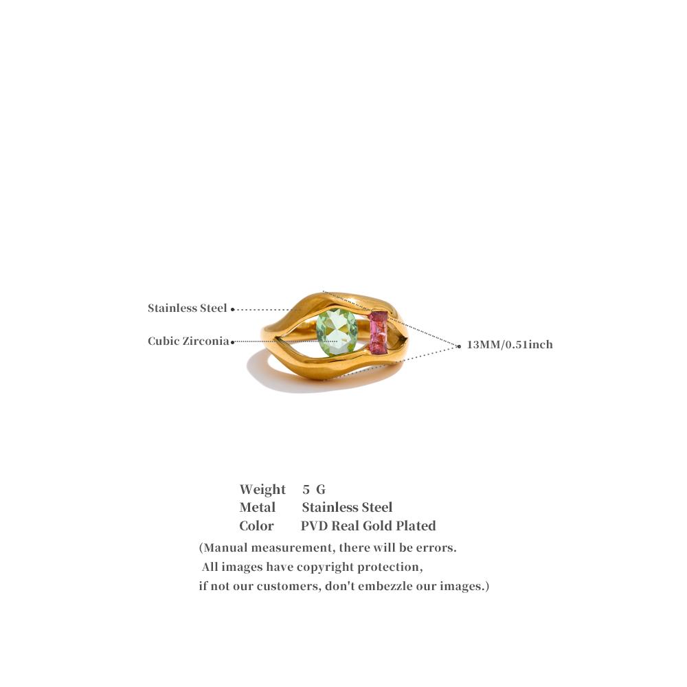 Eetit Fashion Unique Lip Design Ring for Women Golden Plated Cubic Zirconia Stainless Steel Finger Jewelry New Arrivals