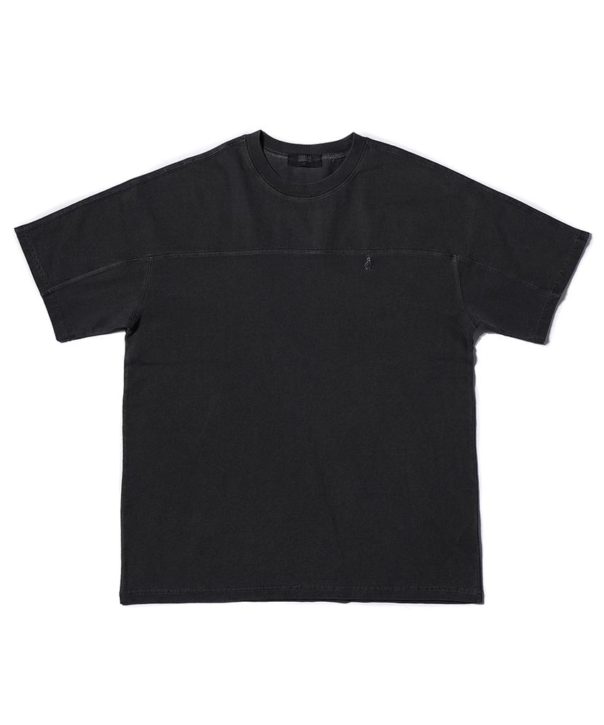 GAKKAI UNIONS Pigment Cutout Short Sleeve T-Shirt Charcoal