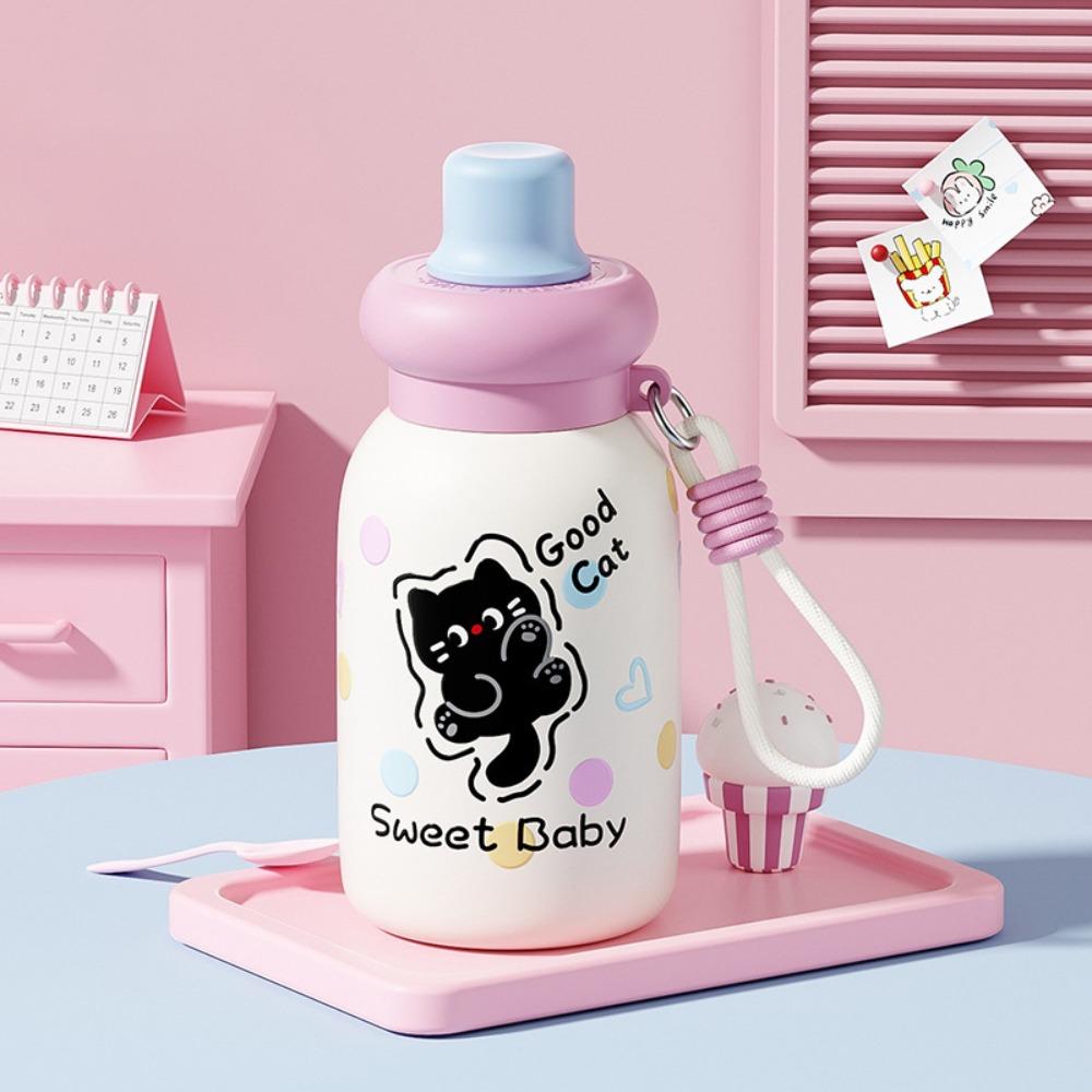Cute 500ml Vacuum Tumbler Cartoon Leak-Proof Vacuum Cup 316 Stainless Steel Thermal Water Bottle Outdoors 301-400ml