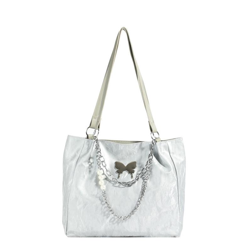 Urban Minimalist Tote Bag For Women Large Capacity Summer Pu Travel With Zipper Closure