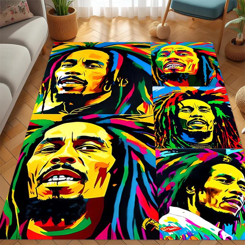 Vibrant Rasta Music Fusion Carpet Living Room and Bedroom Mats Doormat Dormitory Decoration Bathroom Mat Protective Pad
