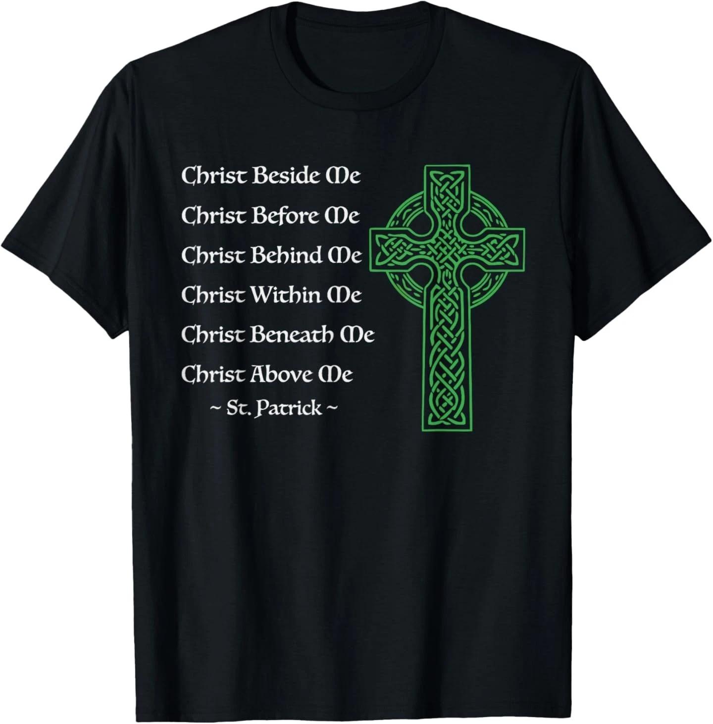 Prayer St Patricks Day Catholic Christian Celtic Cross Faith T-Shirt S