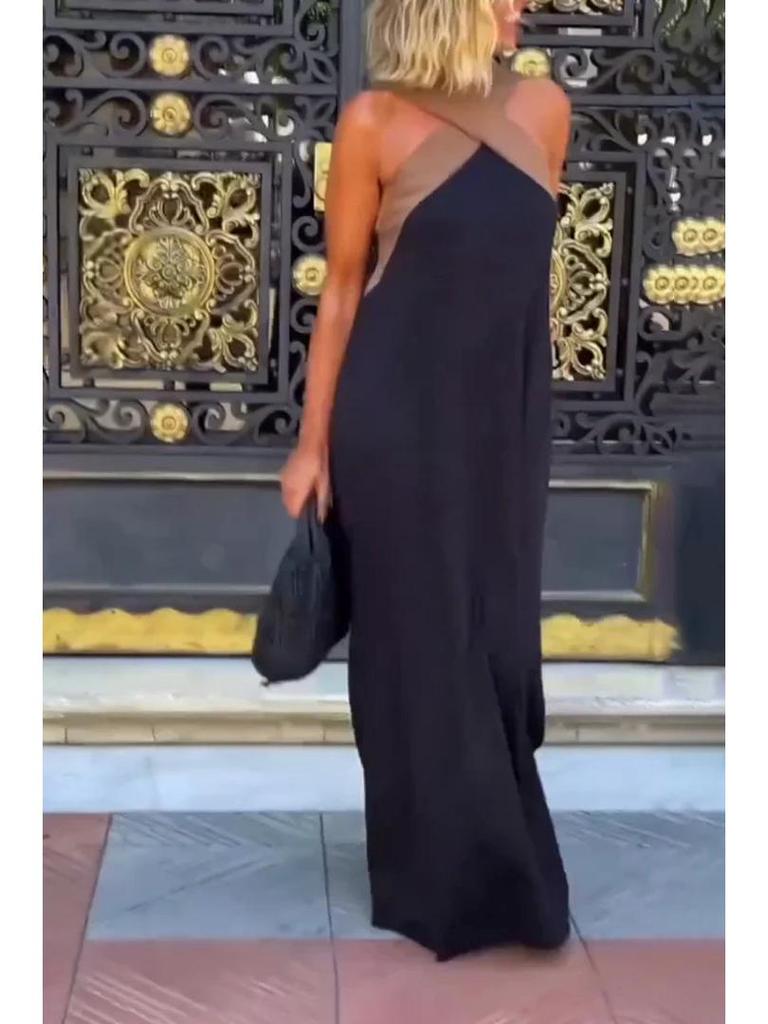 2025 Summer Sexy Backless Cross Long Dress for Women