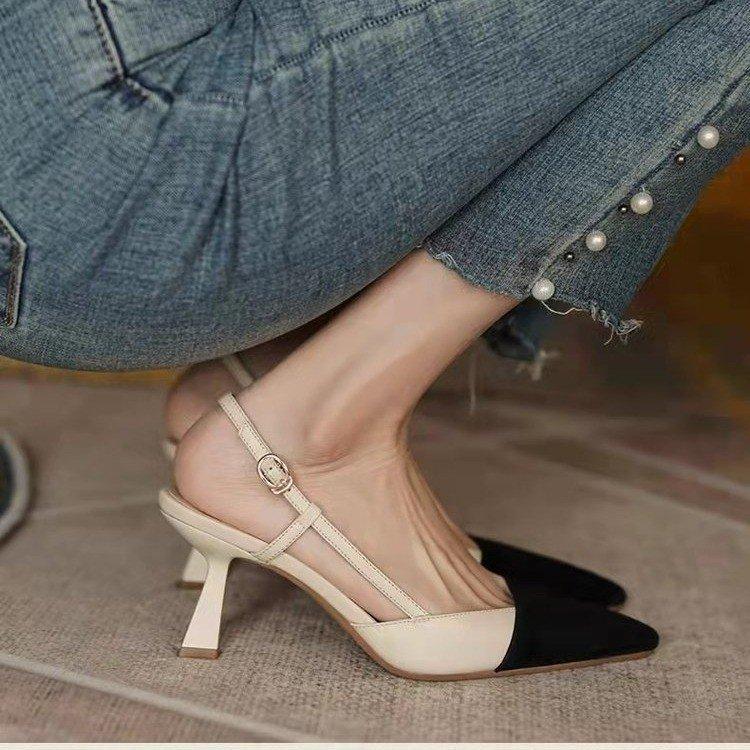 

Босоножки осень новый ремешок с пряжкой одно слово простой офисный пряжка сумка голова средний каблук тонкий каблук босоножки женские 40