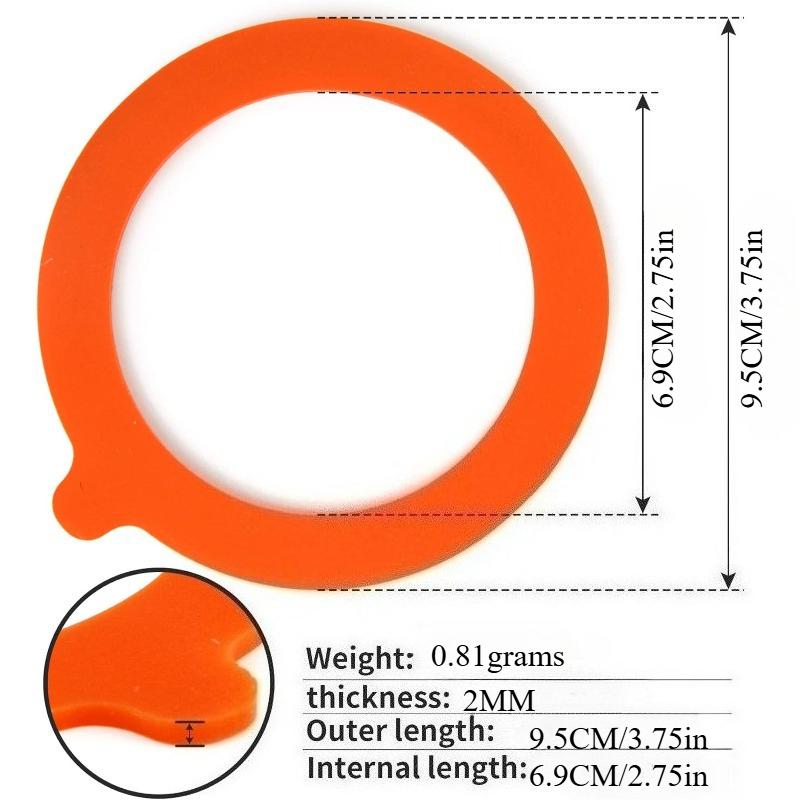 

Silicone Preserving Rings Sealing Ring Jar Seals Rings Pack of 10 Leak-Proof Preserving Rings for Preserving Jars (Orange) Spesh