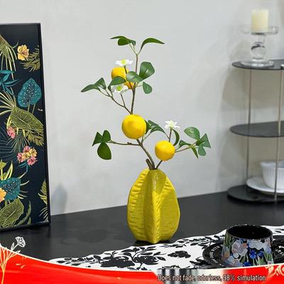 Lemon Tree Branches with Artificial Flowers for Decorative Display