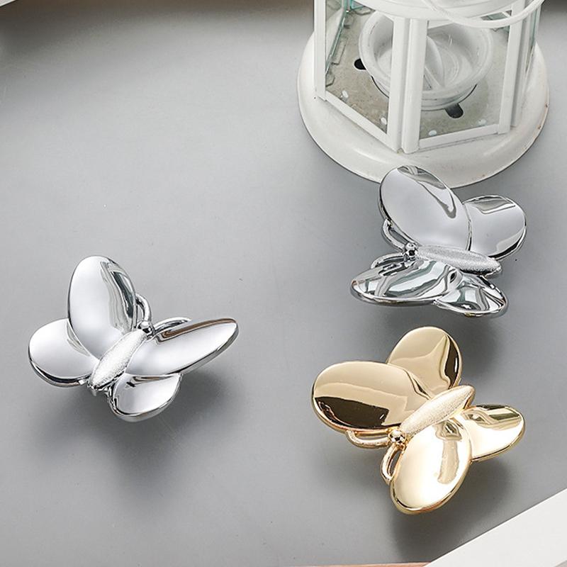 1pc Furniture Hardware Butterfly Bee Door Pulls Wardrobe Pulls Cabinet Drawer Cabinet Door Handle Zinc Alloy Single Hole