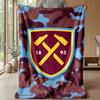 Coperta in Flanella con Stampa West Ham United, Morbida Calda Leggera Coperta da Divano Letto Campeggio