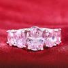 Fashion Platinum Plated Pink Zircon Ring Women's Pink Ring