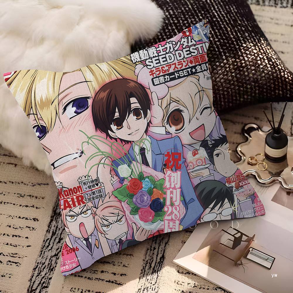 Classics Anime Ouran High School Host Club Pillow Covers Cartoon Sofa Home Double-sided Printing Short Plush Cushion Cover
