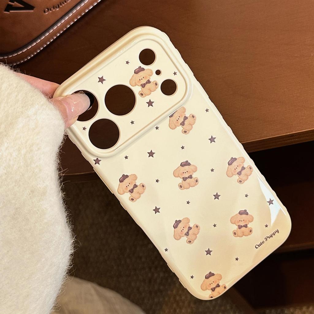 Retro kreskówkowe etui na telefon z szczeniakiem dla iPhone 17 i iPhone 17 Pro Max