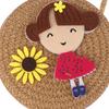 Children Flower Girl Straw Bag Crossbody Bag Handmade Woven Messenger Bag Straw Handbag Shoulder Bag Summer Kids Coin Purse